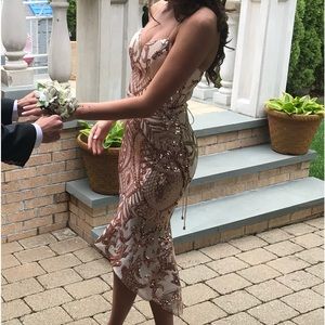 High- low Bariano Rose Gold Dress US Size 2